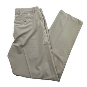 Footjoy Pants Mens 36x34 Light Khaki‎ Performance Chino Golf Polyester Spandex